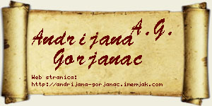 Andrijana Gorjanac vizit kartica